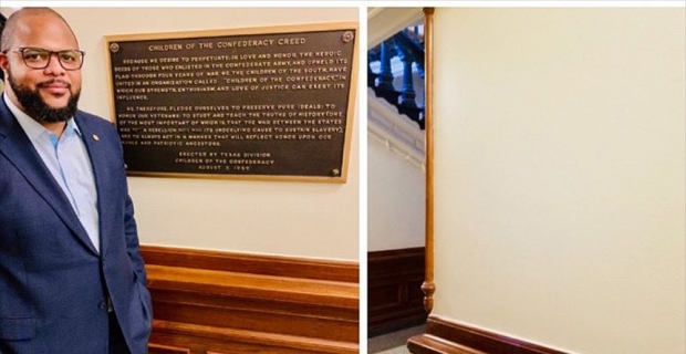 Teksas Konfederasyon levhasını meclis duvarından kaldırdı