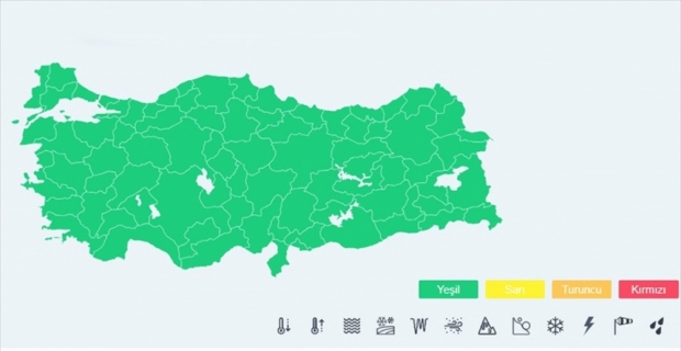 Renk kodlarıyla meteorolojik uyarı dönemi