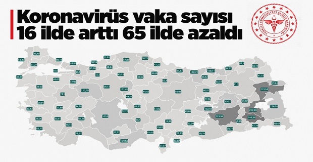 Koronavirüs vaka sayısı 16 ilde arttı, 65 ilde azaldı: En çok artan, azalan 5 il