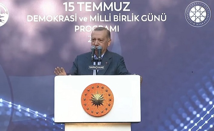 Erdoğan'dan 15 Temmuz mesajı: Türkiye aşkına durmadan çalışacağız