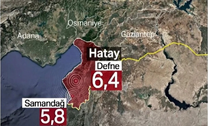 Hatay'da 6,4 büyüklüğünde deprem