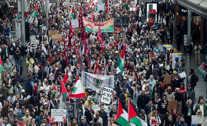 Avustralya'da binlerce kişi İsrail'e yaptırım talebiyle sokağa çıktı