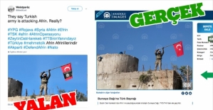 PYD/PKK yandaşları Türk bayrağına montajla yalan üretti