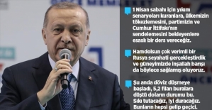 Cumhurbaşkanı Erdoğan: 1 Nisan sabahı için yıkım senaryoları kuranlara esaslı bir ders vereceğiz