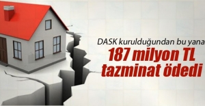 DASK kurulduğundan bu yana 187 milyon TL tazminat ödedi