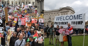 Trump Londra'da protestocularını değil destekçilerini 'kalabalık' buldu