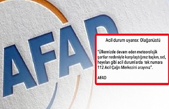 AFAD'dan hayati uyarı bildirimi