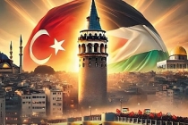 Galata Köprüsü'nde Filistin buluşması: Bir güneş doğuyor