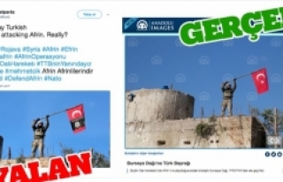 PYD/PKK yandaşları Türk bayrağına montajla yalan...