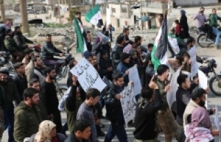 İdlib'de Doğu Guta kuşatması protesto edildi