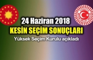 YSK, kesin seçim sonuçlarını açıkladı