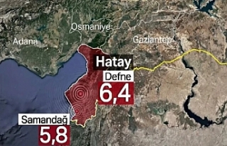 Hatay'da 6,4 büyüklüğünde deprem