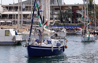 Onlarca tekne İsrail'in ablukasını kırmak ve Filistin ile dayanışma için Akdeniz'de yelken açtı