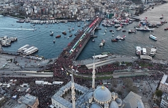 İstanbul'da büyük Gazze yürüyüşü: 520 bin kişi alanda